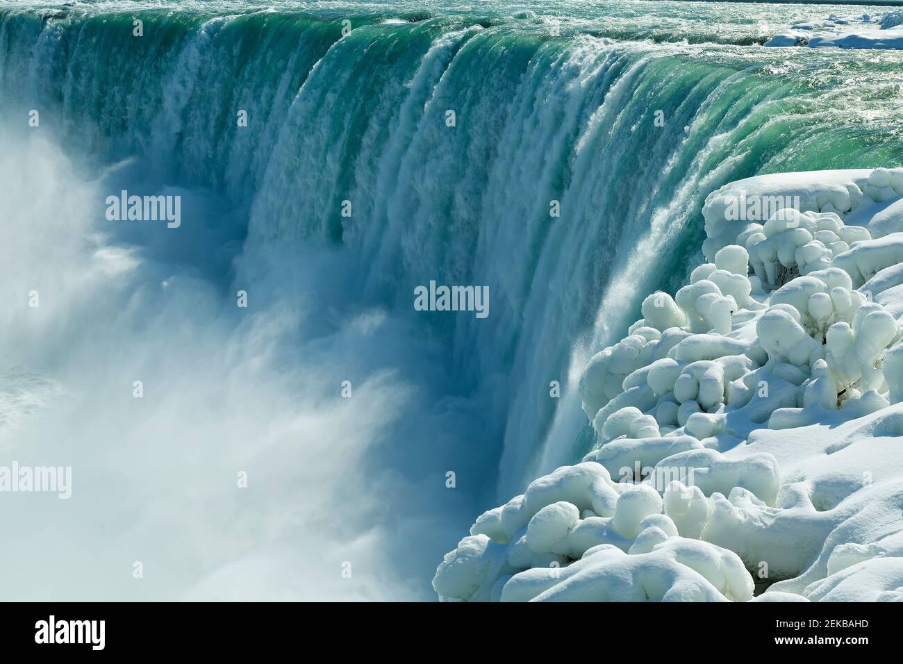 Niagara Falls Ontario Canada. Niagara Falls in winter view of the Canadian Horseshoe waterfall