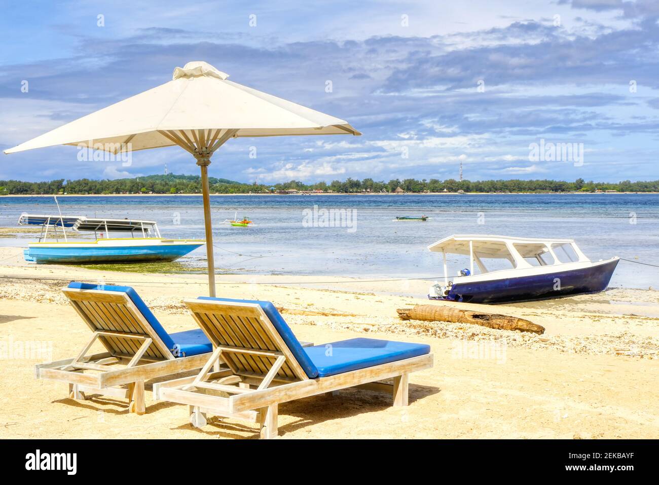 Gili Air Island in the Indian Ocean. 03.01.2017 The vicinity of the Ferry pier. Stock Photo