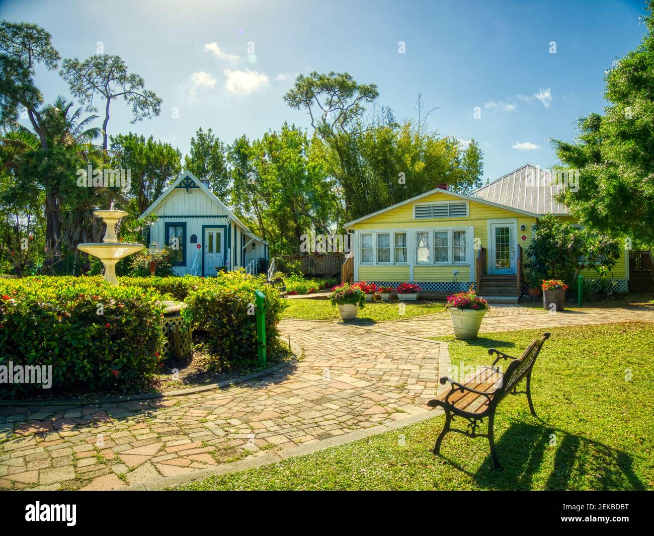 Old historic buildings at the Punta Gorda History Park in Punta Gorda