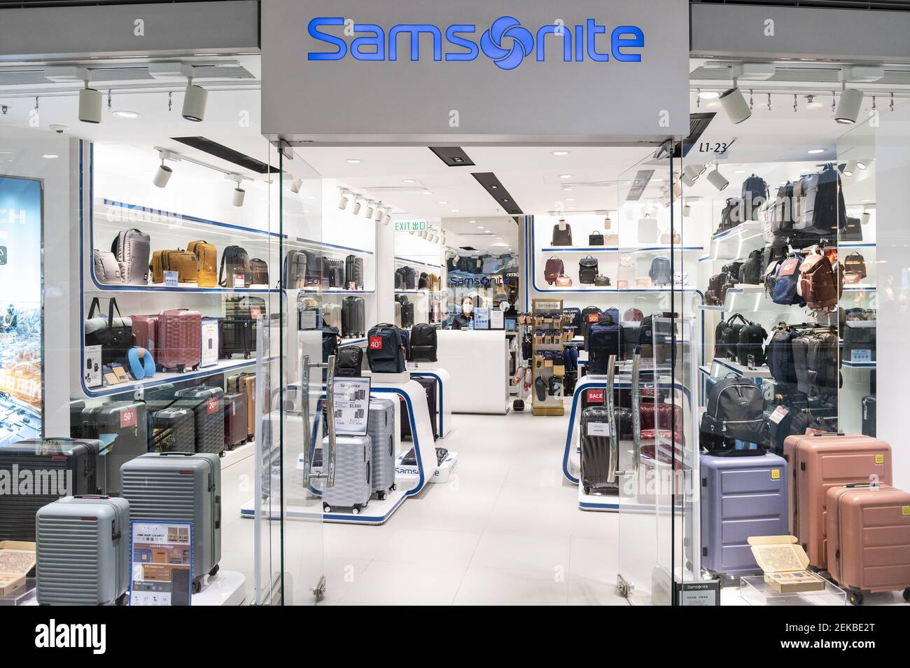 American luggage manufacturer and retailer Samsonite store seen in Hong Kong. (Photo by Budrul