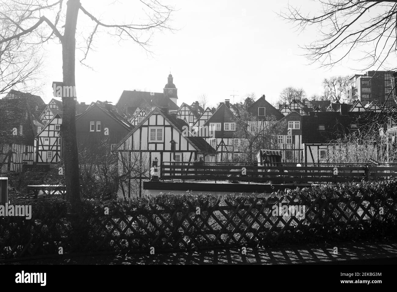 Half-timbered houses in Germany Stock Photo