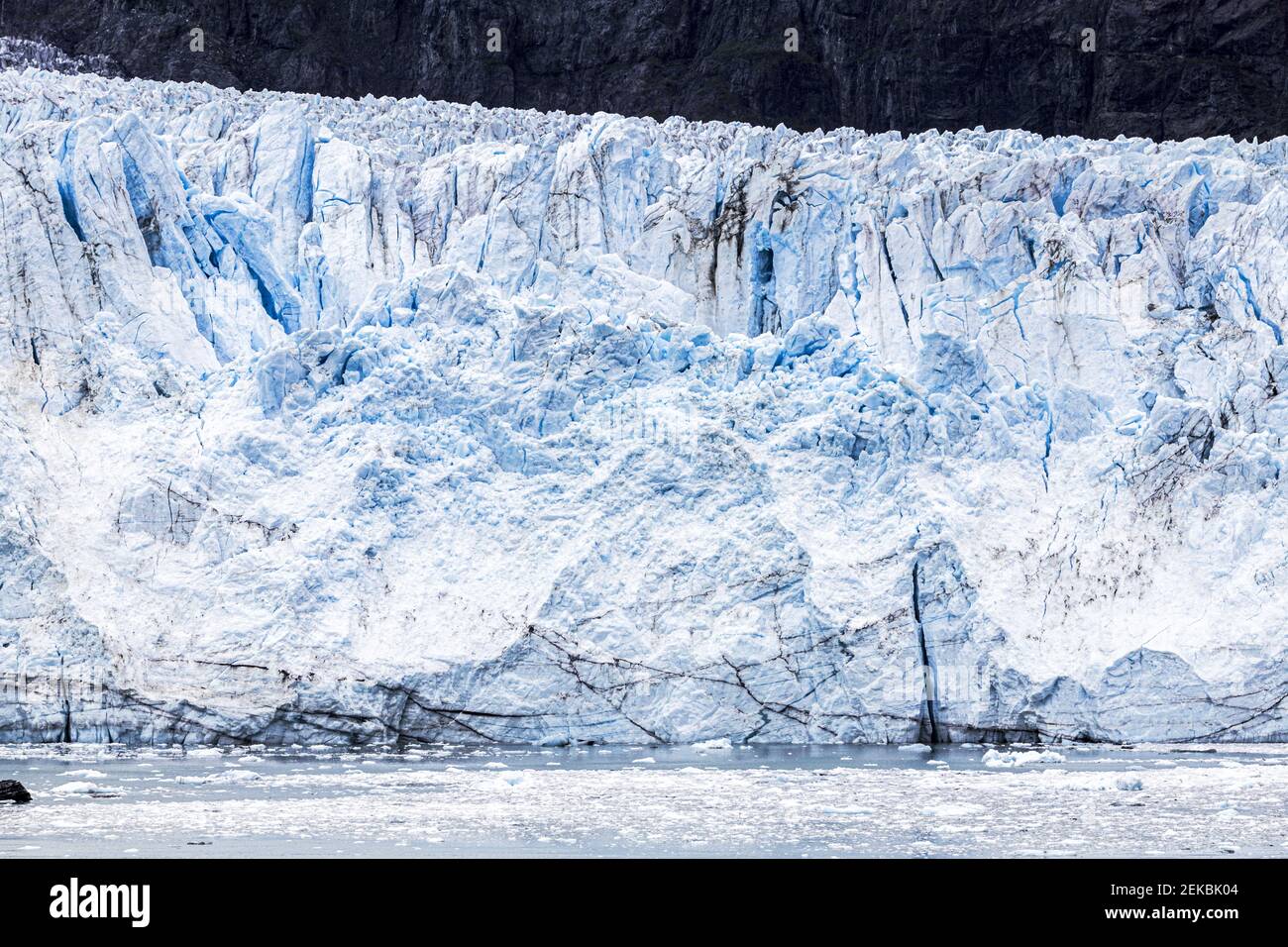 The broken face of the Margerie Glacier in the Tarr Inlet of Glacier Bay, Alaska, USA Stock Photo