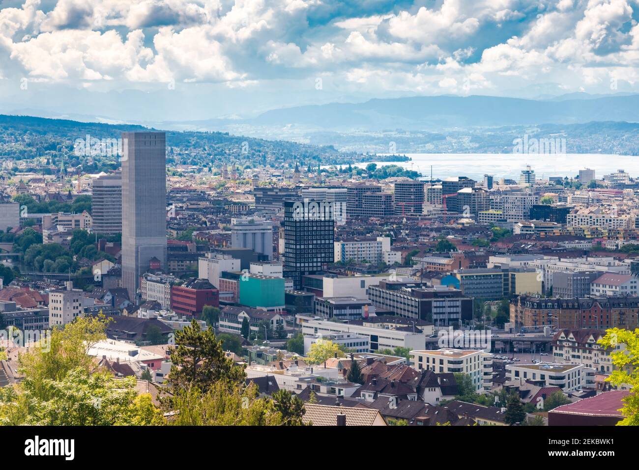 Cloudscape over Zurich city at Switzerland Stock Photo