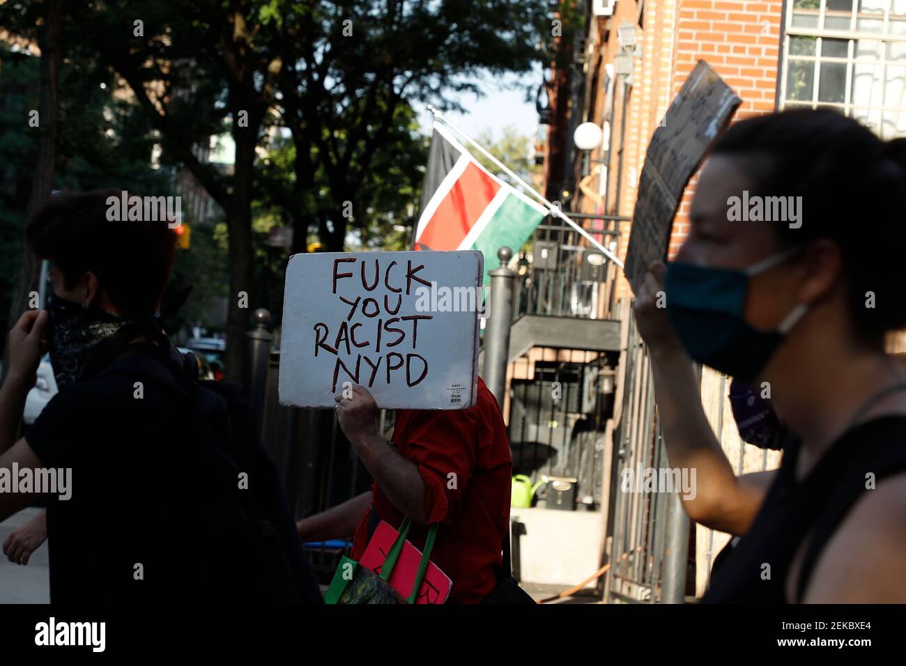 Demonstrators march from Barclay’s Center through New York City Farragut Housing Authority