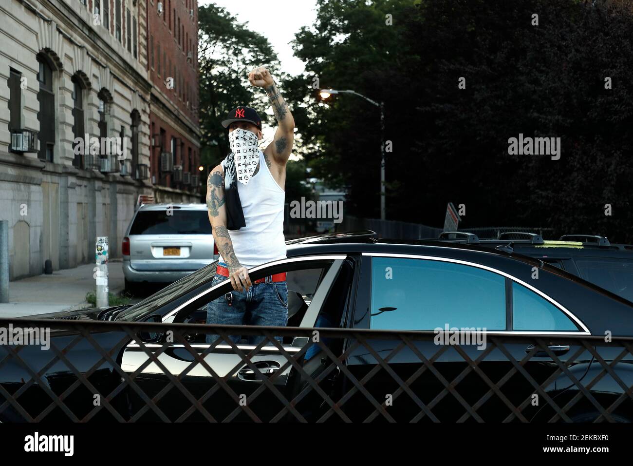 Demonstrators march from Barclay’s Center through New York City Farragut Housing Authority