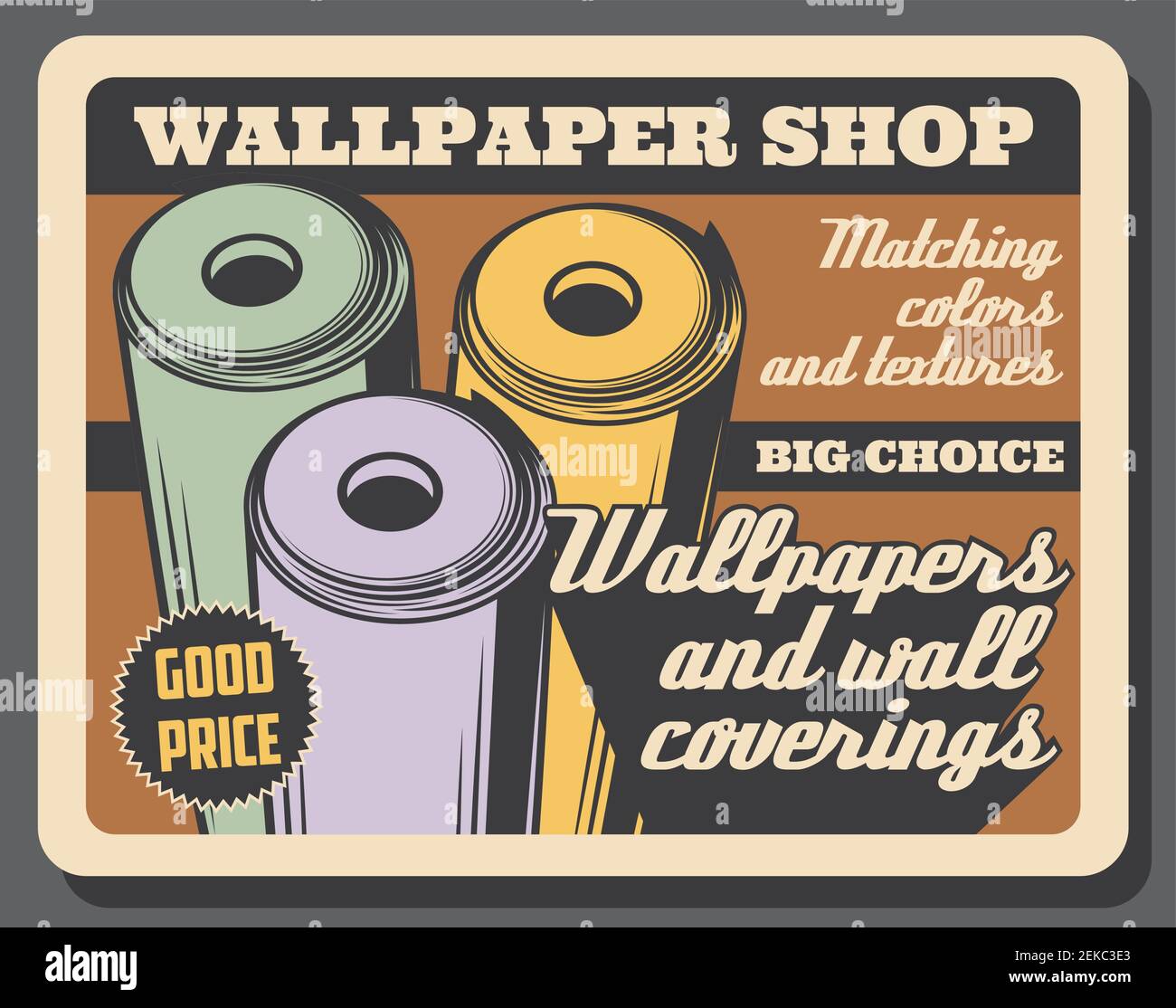 Home renovation and repair, wallpapers shop vintage poster. Vector house  construction premium quality tools, wall coverings and interior decor  accesso Stock Vector Image & Art - Alamy
