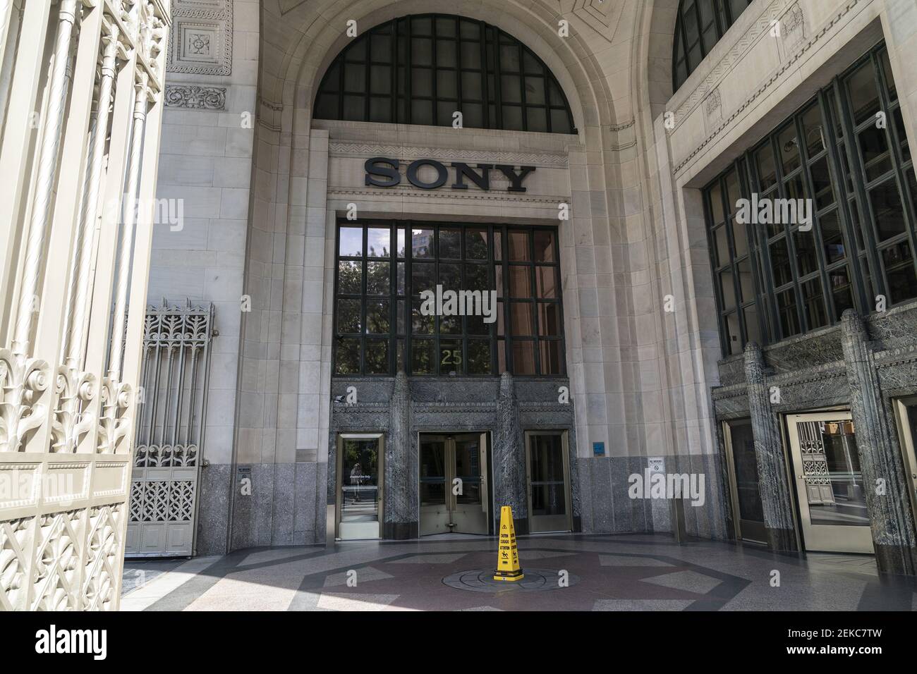 View of Sony Music New York Headquarters on Madison Avenue in New York on  August 3, 2020. company annonced that employees won't be going back to the  office until at least 2021. (