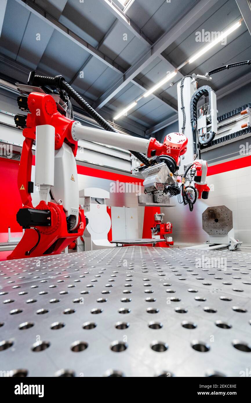 Automatic robotic equipment for welding in factory Stock Photo