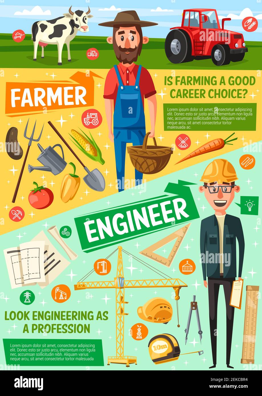 Building engineer and farmer profession of construction engineering and