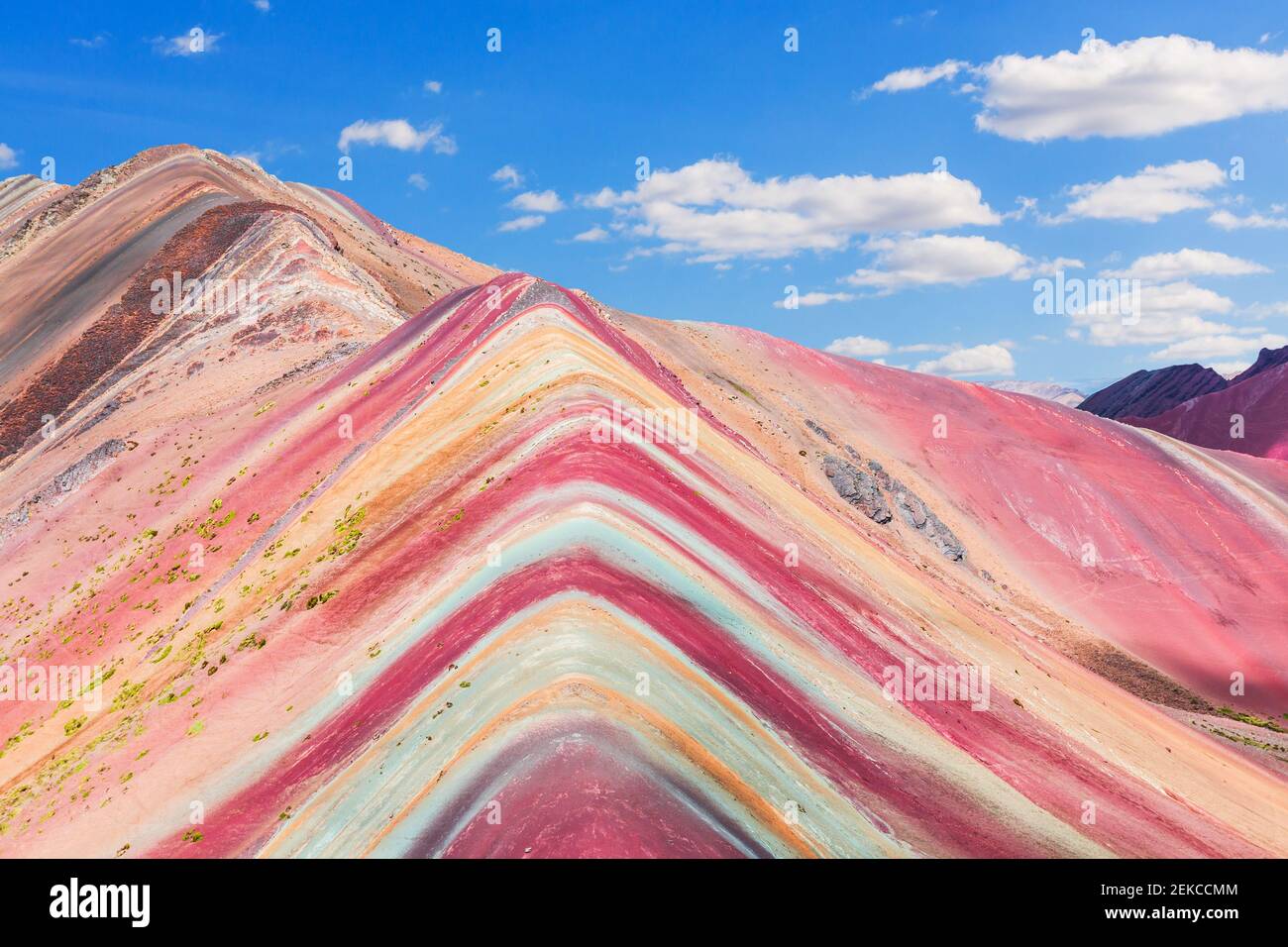 Vinicunca, Peru. Montana de Siete Colores or Rainbow Mountain. Stock Photo