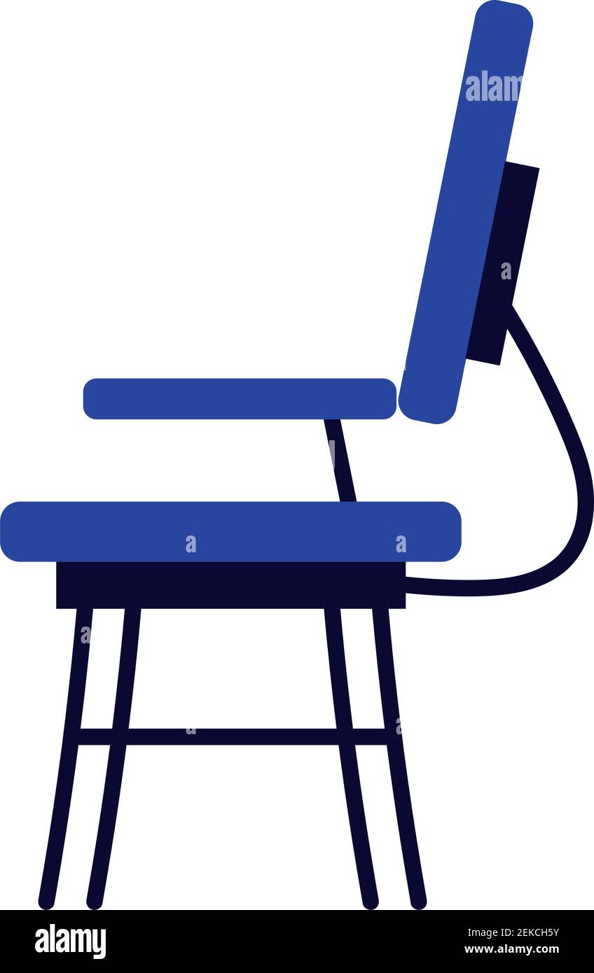 blue office chair furniture comfort vector illustration on white ...