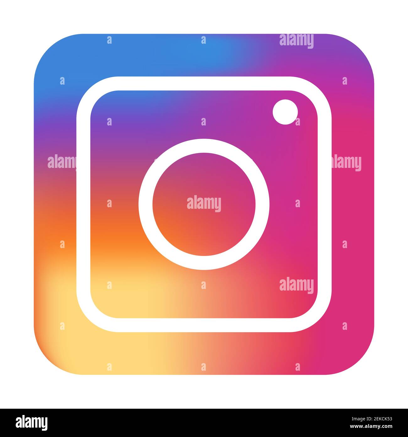 Vector image of instagram. Editorial vector illustration. Vinnitsa, Ukraine - February 23, 2021. Stock Vector
