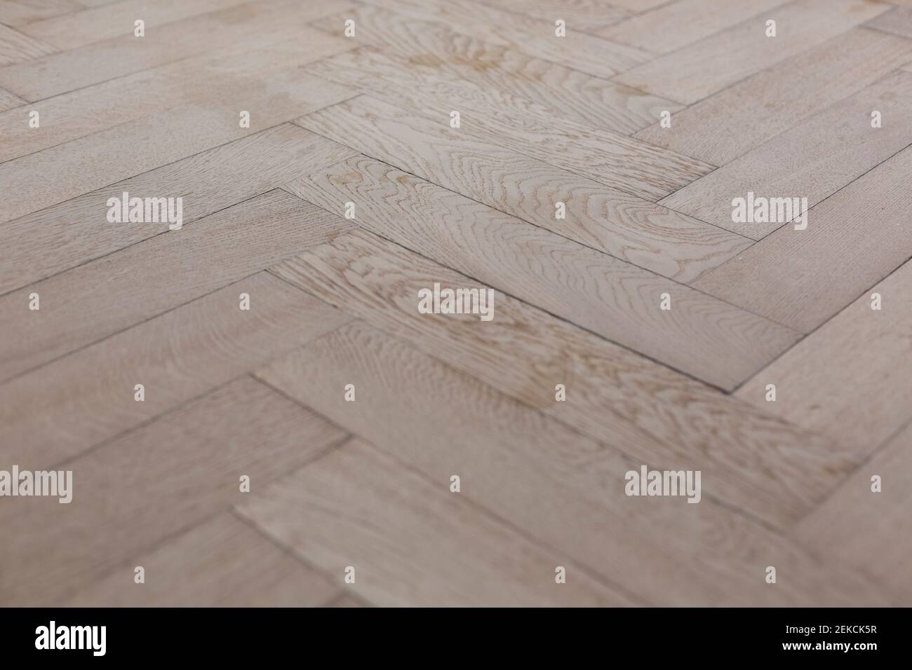 Full frame shot of herringbone parquet floor at home Stock Photo