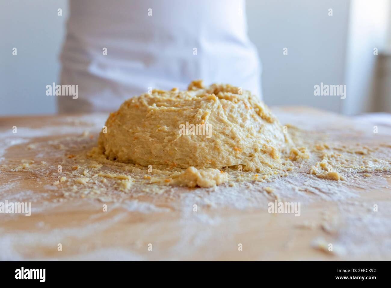 Croissant dough on cutting board in kitchen Stock Photo