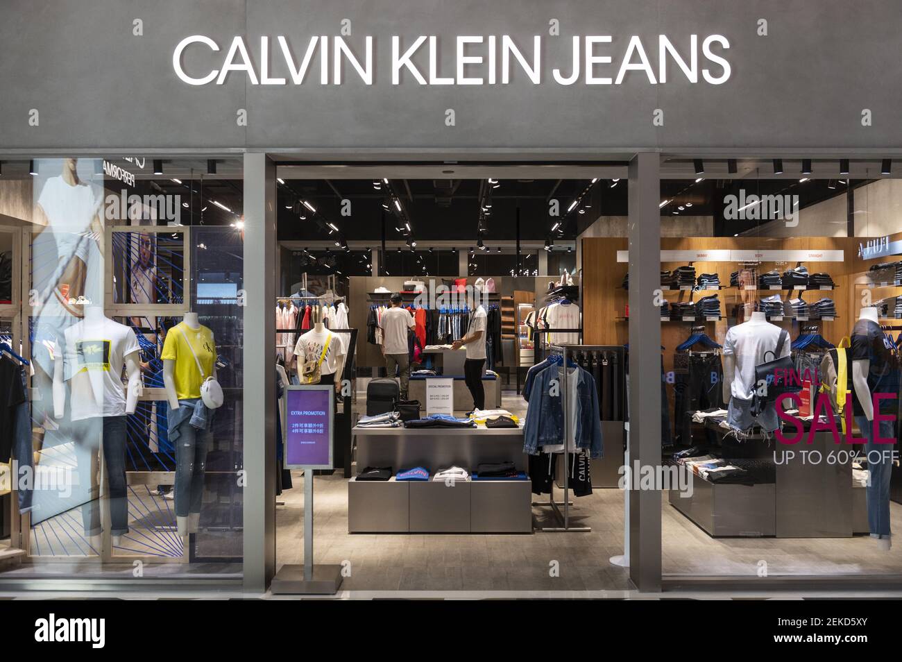 American multinational fashion brand Calvin Klein Jeans store in Hong Kong.  (Photo by Budrul Chukrut / SOPA Images/Sipa USA Stock Photo - Alamy