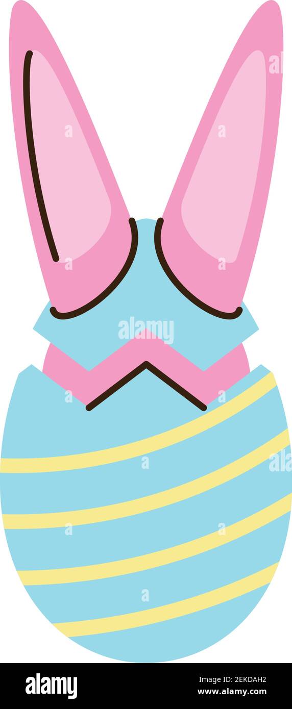 happy easter egg with rabbit ears vector illustration cartoon isolated ...