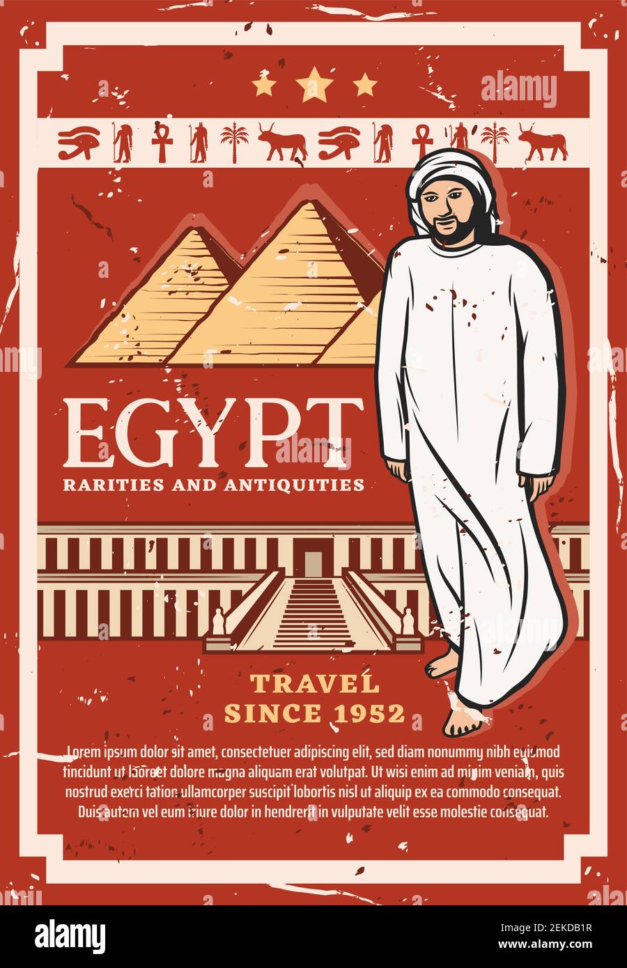 Travel to Egypt vector design of Egyptian pharaoh pyramids and ancient ...