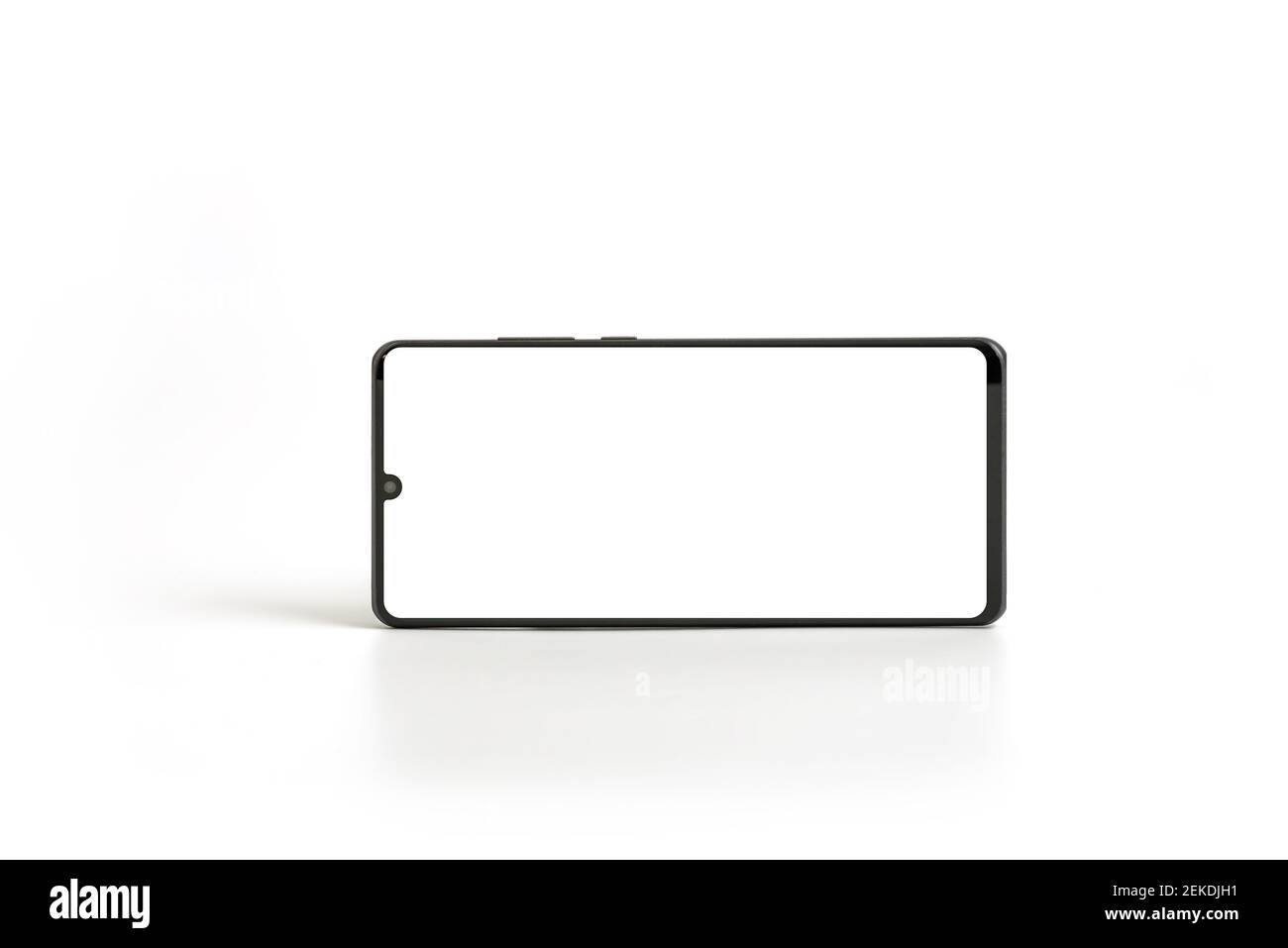 Black modern smartphone horizontal mockup. Mobile smart phone