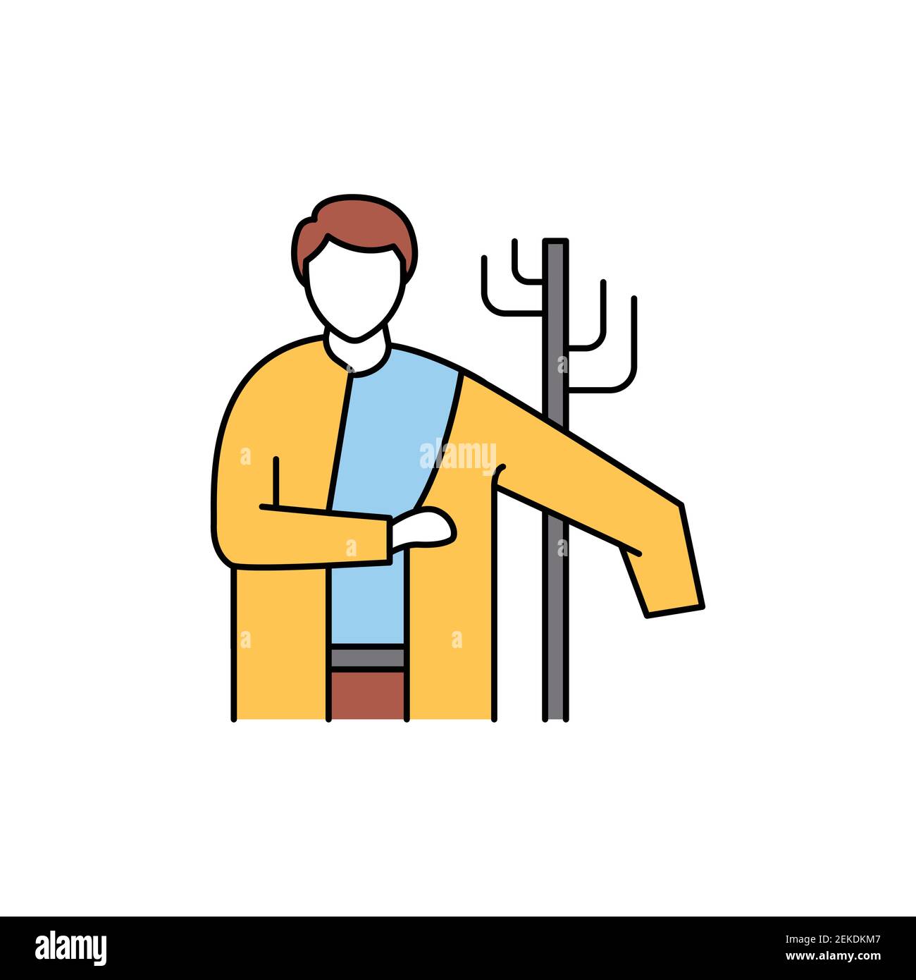 Dress in clothes color line icon. Pictogram for web page, mobile app ...