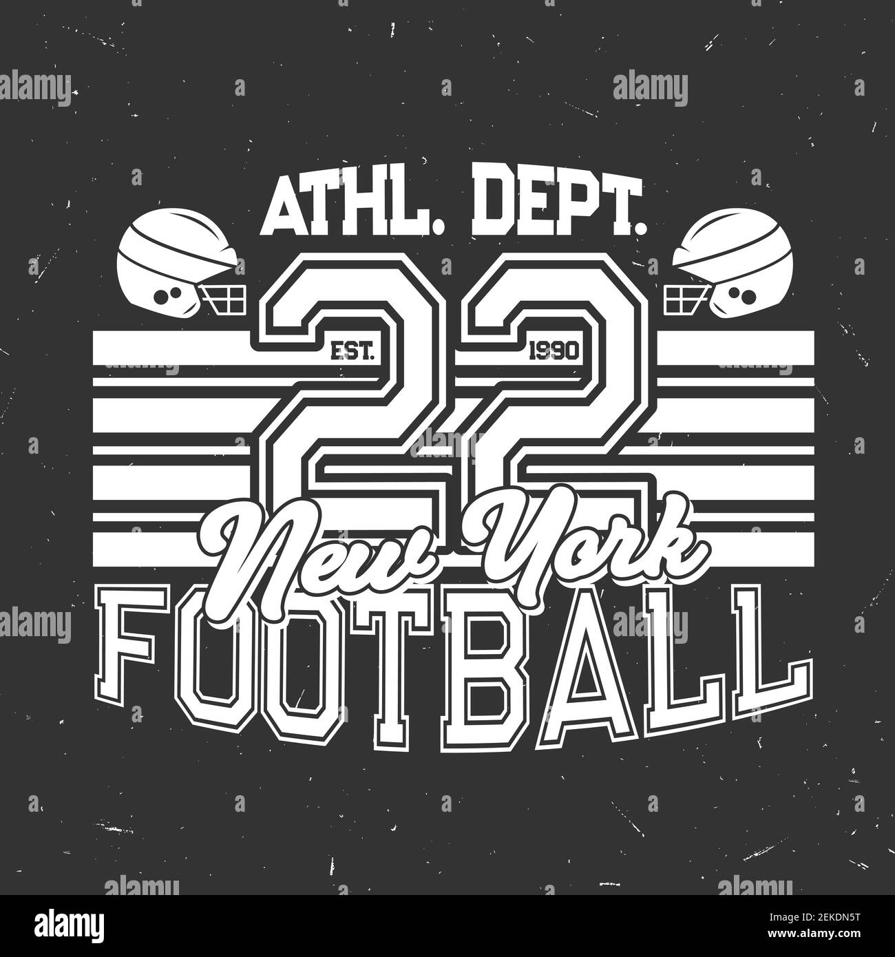 Football club or college team grunge retro poster. Vector vintage design of soccer ball player helmet for athletics department or championship and vic Stock Vector