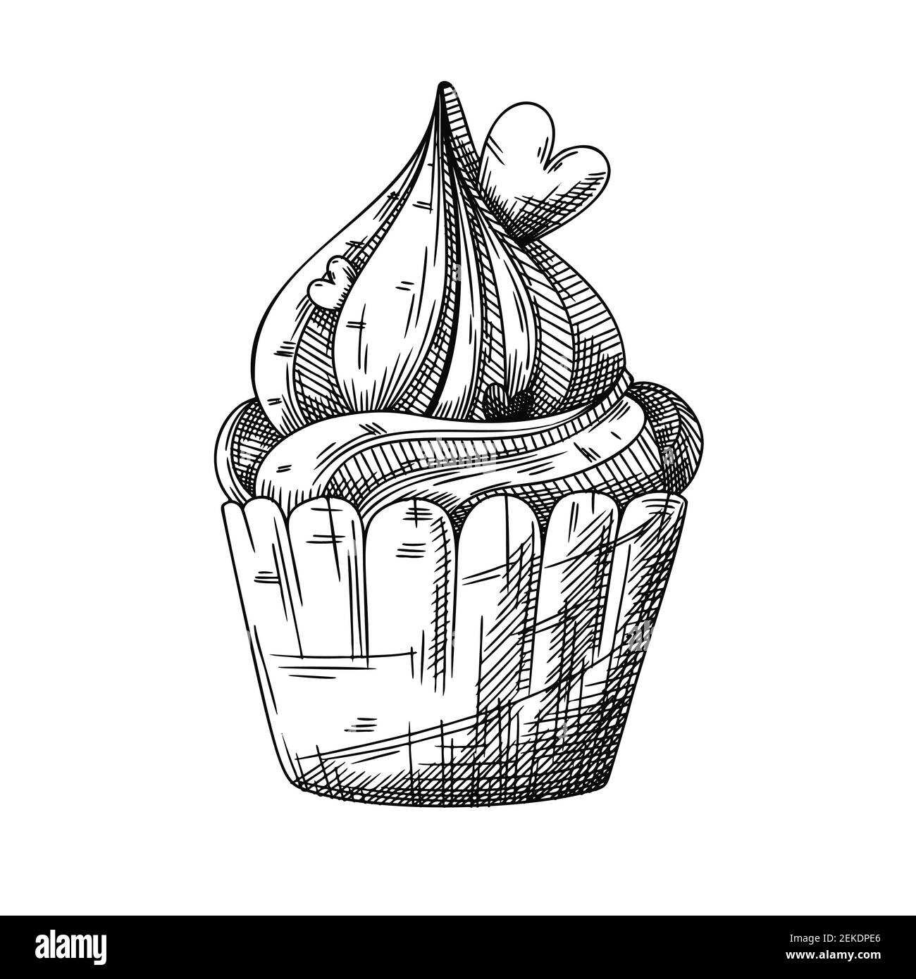 Premium Photo | A drawing of cupcakes with a cupcake on it