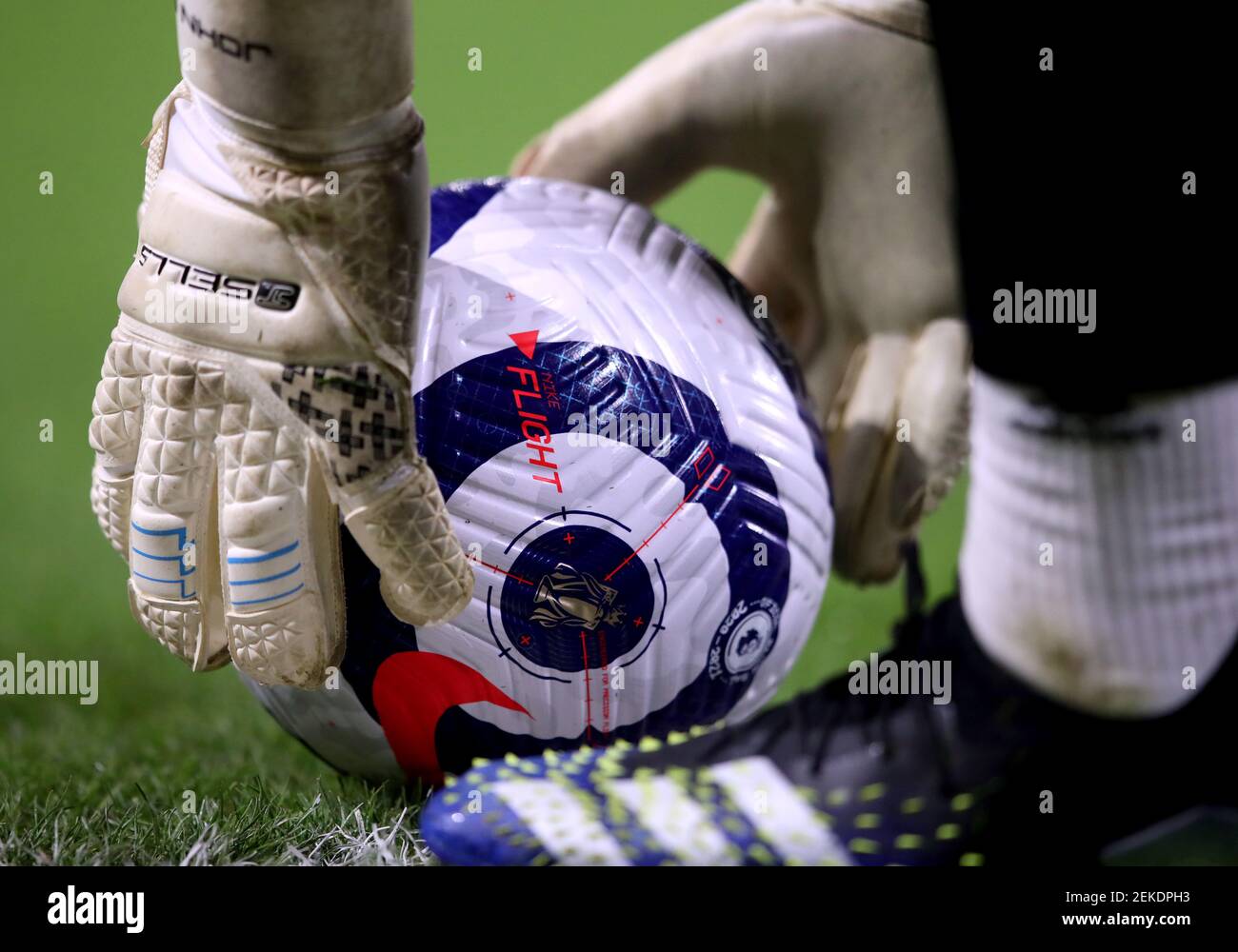 A general view of the Nike Flight ball in use ahead of the Premier League match at the Molineux Stadium, Wolverhampton. Picture date: Friday February 19, 2021. Stock Photo