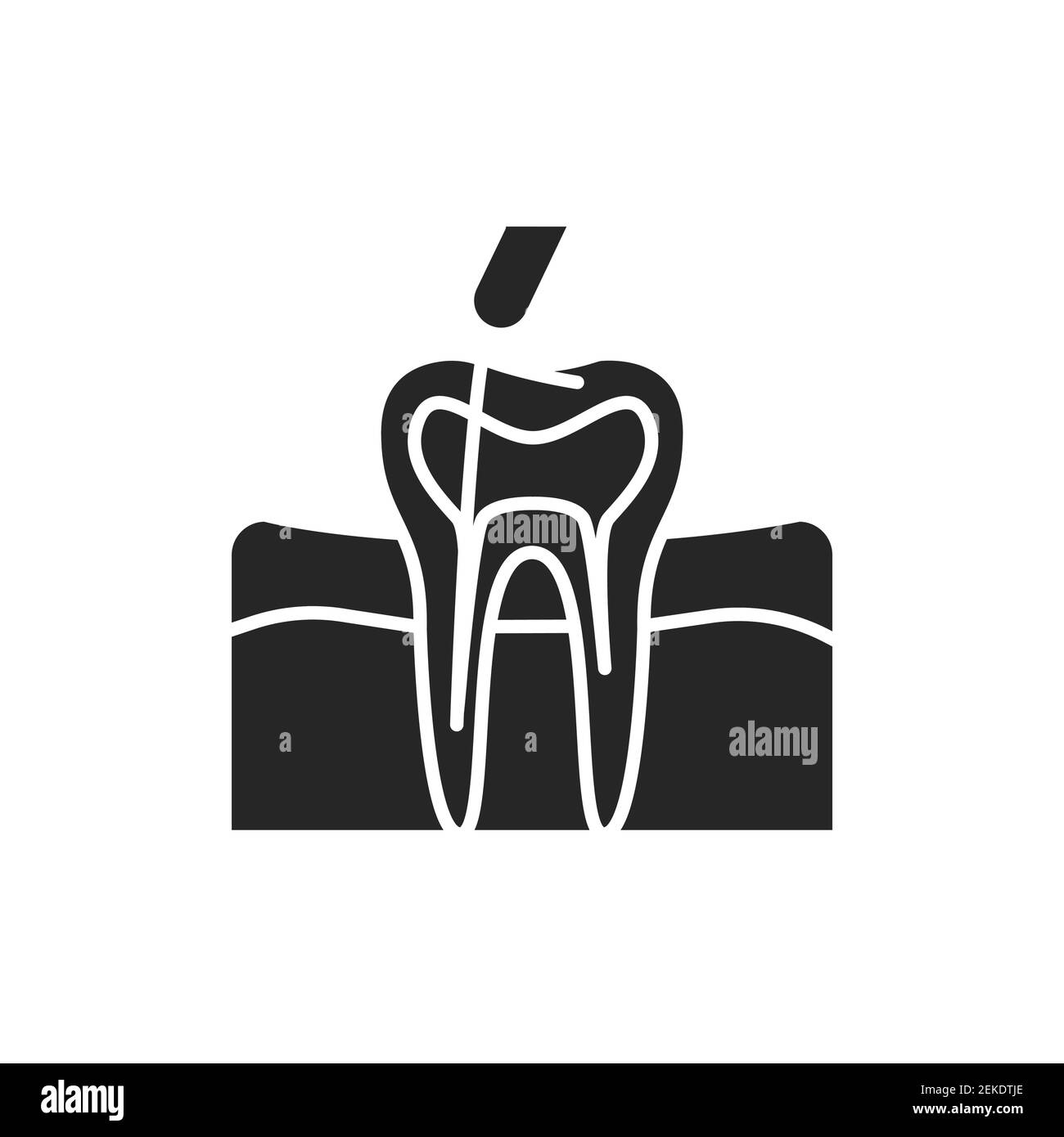 Teeth canal treatment color line icon. Pictogram for web page, mobile app, promo. Stock Vector