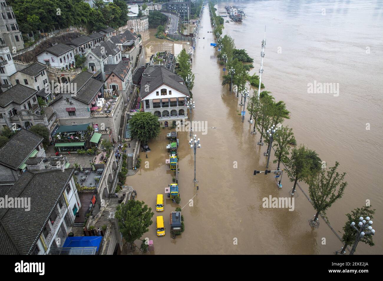 Chongqing China August 19 2020 Flood Overflows The Old Street