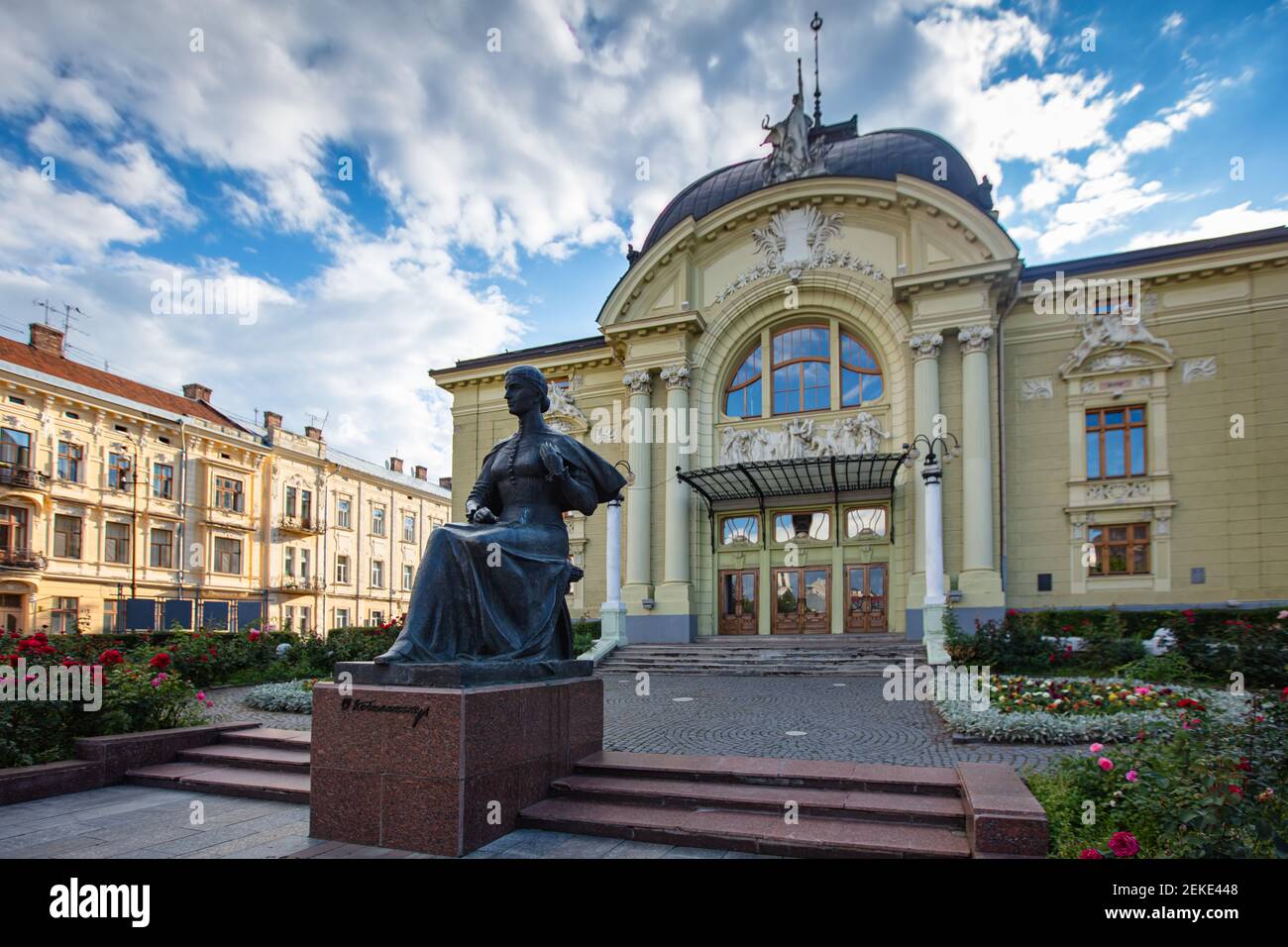 CHERNIVTSI, UKRAINE - JULY 16, 2017: Chernivtsi Music and Drama Theater Stock Photo