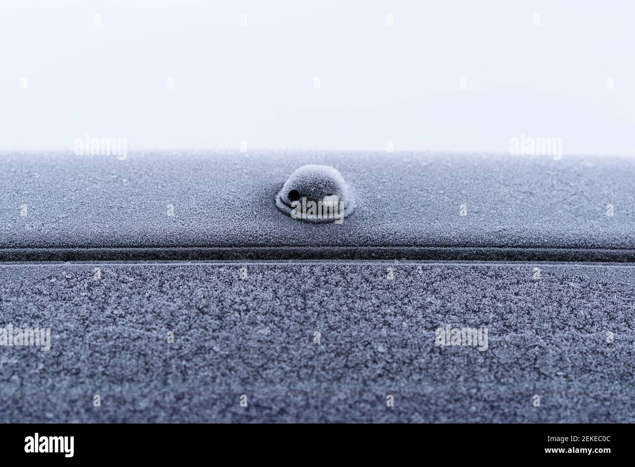 The rear window washer nozzle is frozen and clogged in winter Stock