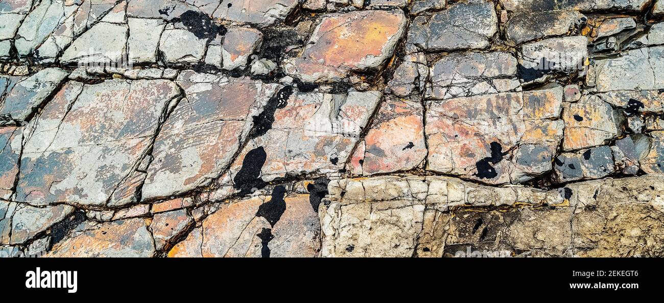 Eroded rock formation, Crystal Cove State Park, Newport Beach, California, USA Stock Photo