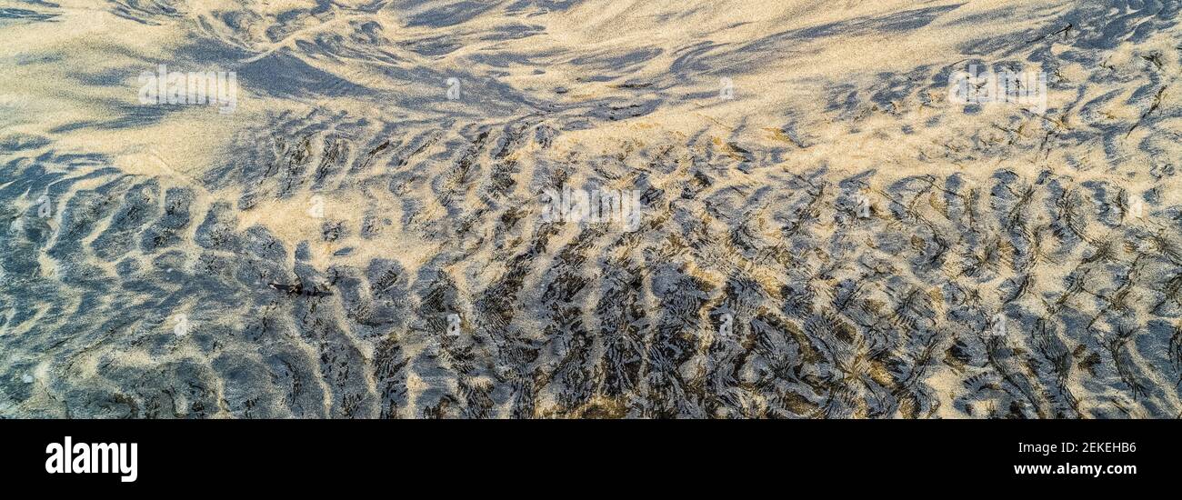 Natural patterns on sandy beach, Crystal Cove State Park, Newport Beach, California, USA Stock Photo