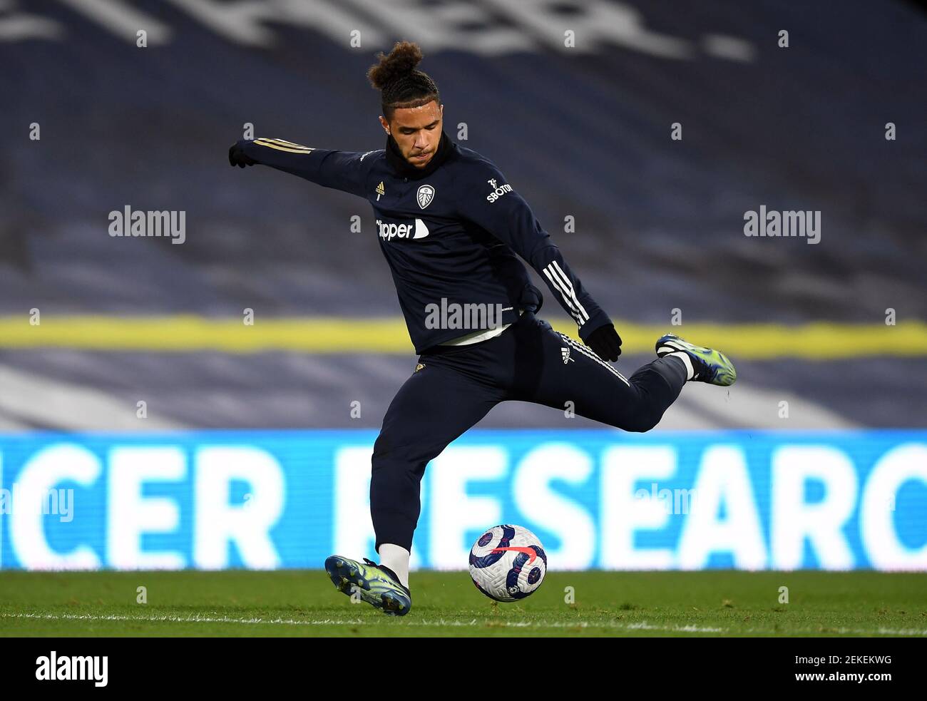 Leeds United's Tyler Roberts warms up before the Premier League match at Elland Road, Leeds. Picture date: Tuesday February 23, 2021. Stock Photo