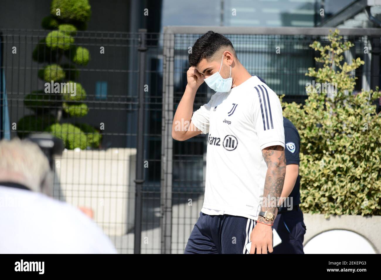 Cristian Romero arrives at the Day one of the season (2020/2021) for  Juventus FC at Allianz Stadium in Turin, Italy on August 24, 2020 (Photo by  Alberto Gandolfo/Pacific Press/Sipa USA Stock Photo -