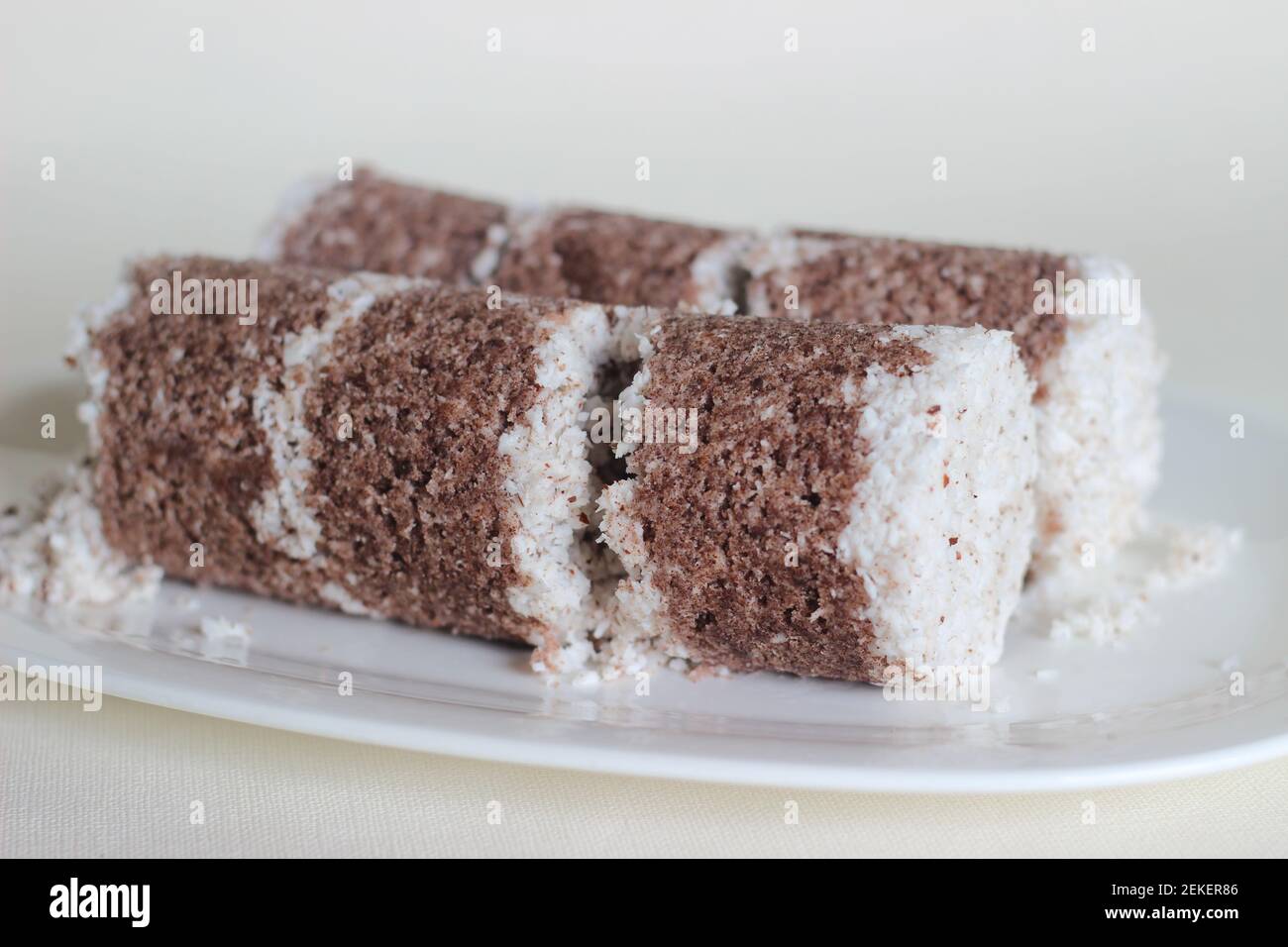 Steamed finger millet cake. Made with finger millet flour combined with