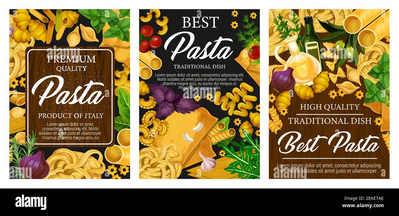 Italian pasta food restaurant menu and Italy cuisine traditional