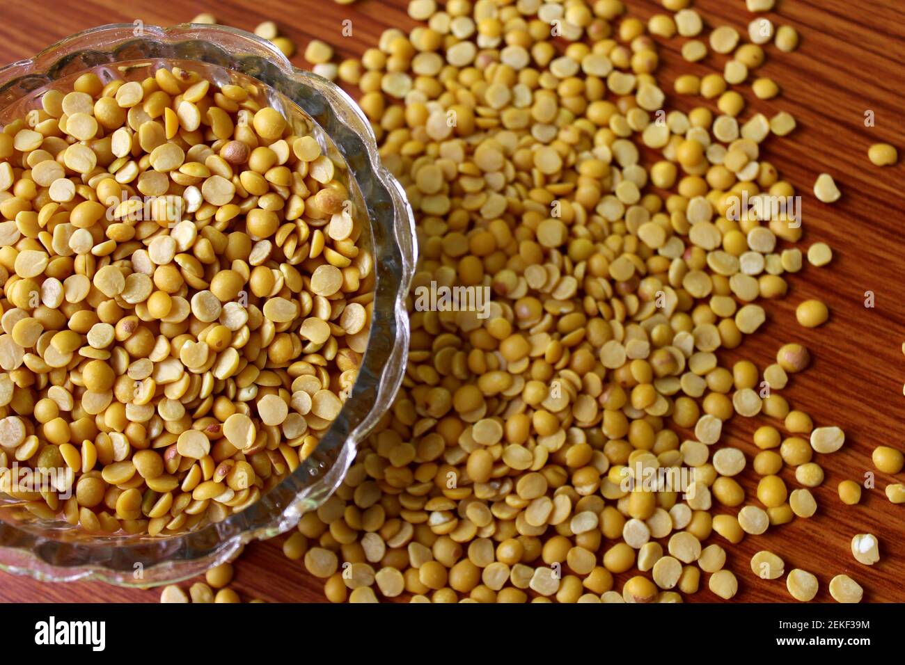 split pigeon peas ( Arhar Dal ) Organic Toor Dal in Bowl, Selective