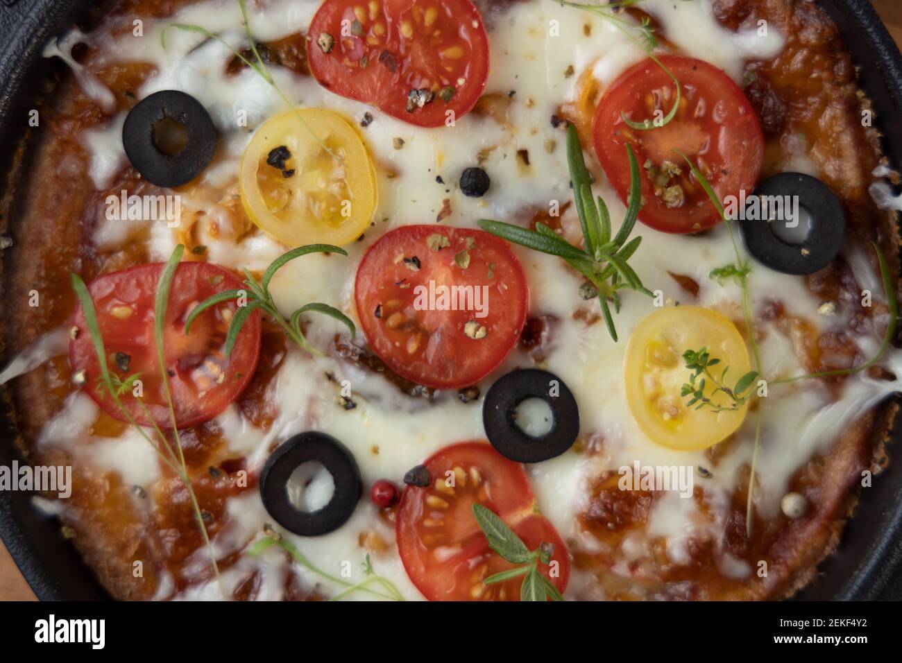 Lowcarb keto diet Pizza with mozzarella and tomato crust with cheese