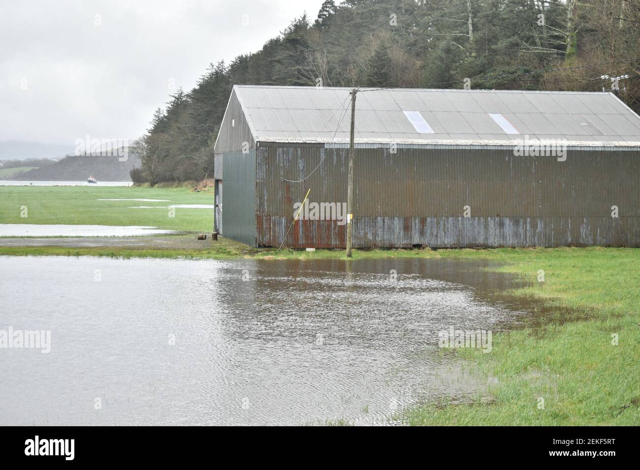 Bantry, West Cork, Ireland. 23th Feb, 2021. Intense rainfall continues