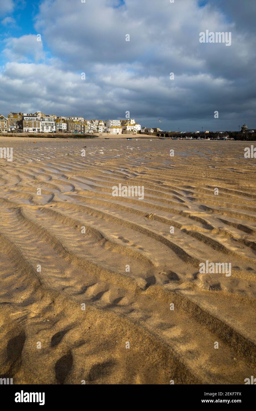 St Ives; Harbour Beach; Cornwall; UK Stock Photo