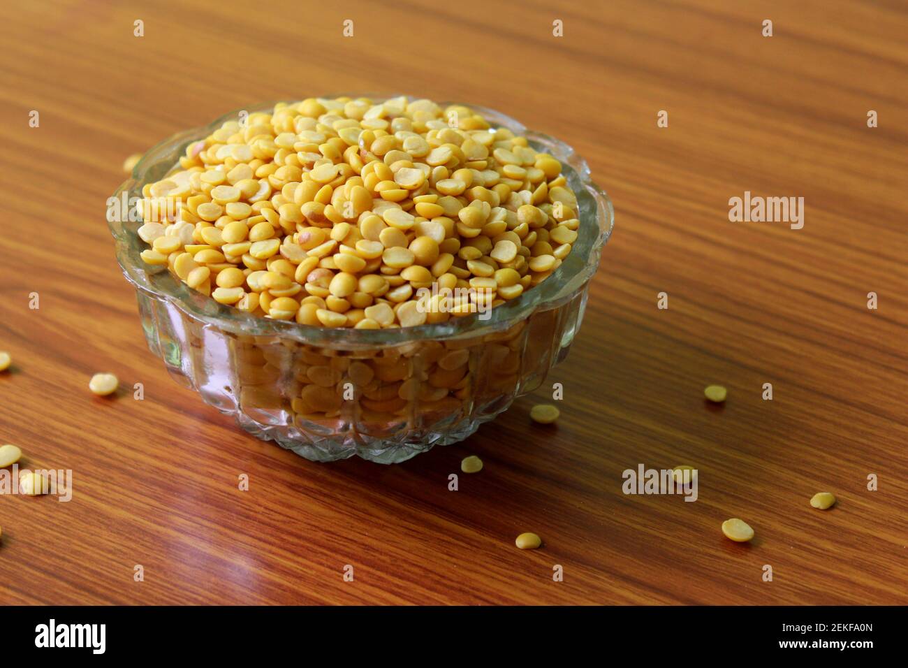 split pigeon peas ( Arhar Dal ) Organic Toor Dal in Bowl, Selective