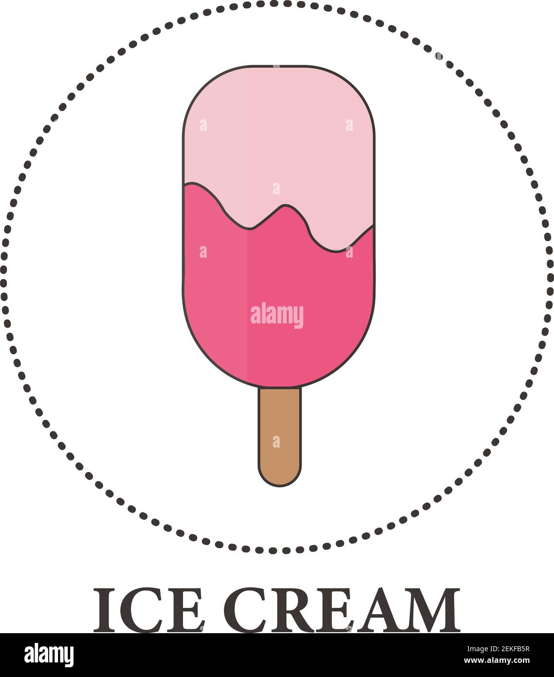 Realistic ice cream on popsicle stick on white background - Vector ...