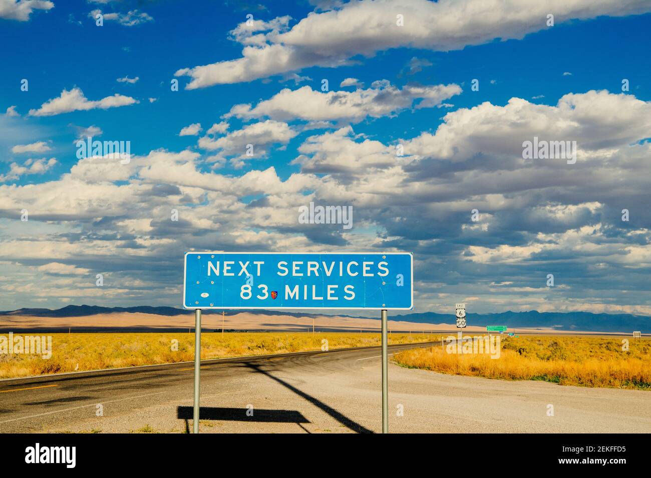 Next Service Marker, Nevada, USA Stock Photo