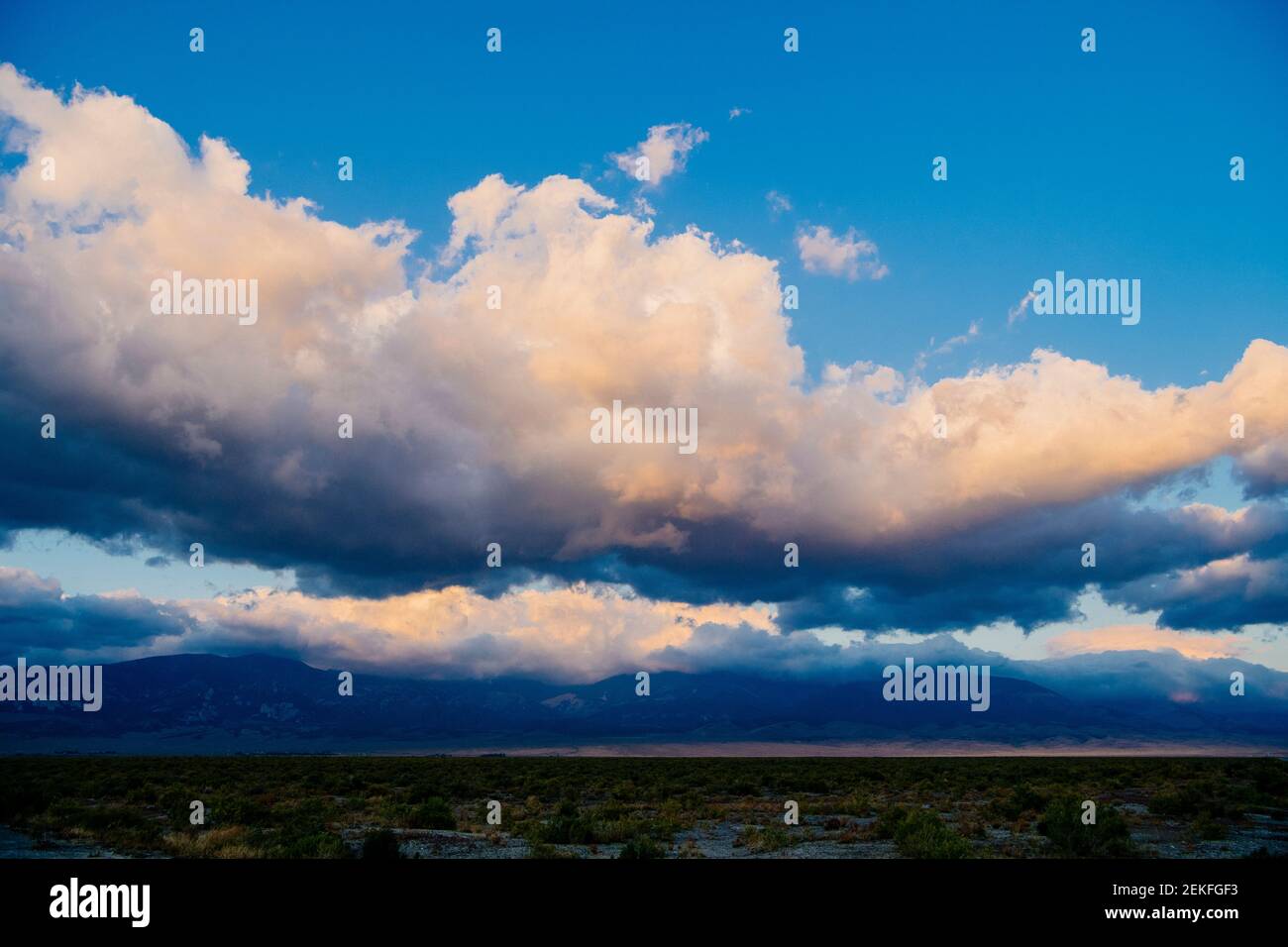 Blue sky with clouds over Great Basin National Park, Nevada, USA Stock Photo