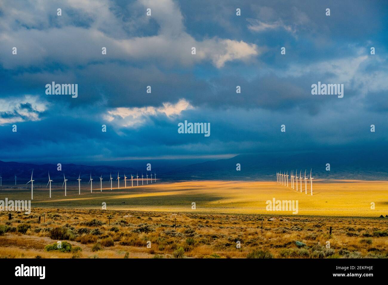 Wind Turbines, Great Basin National Park, Nevada, USA Stock Photo