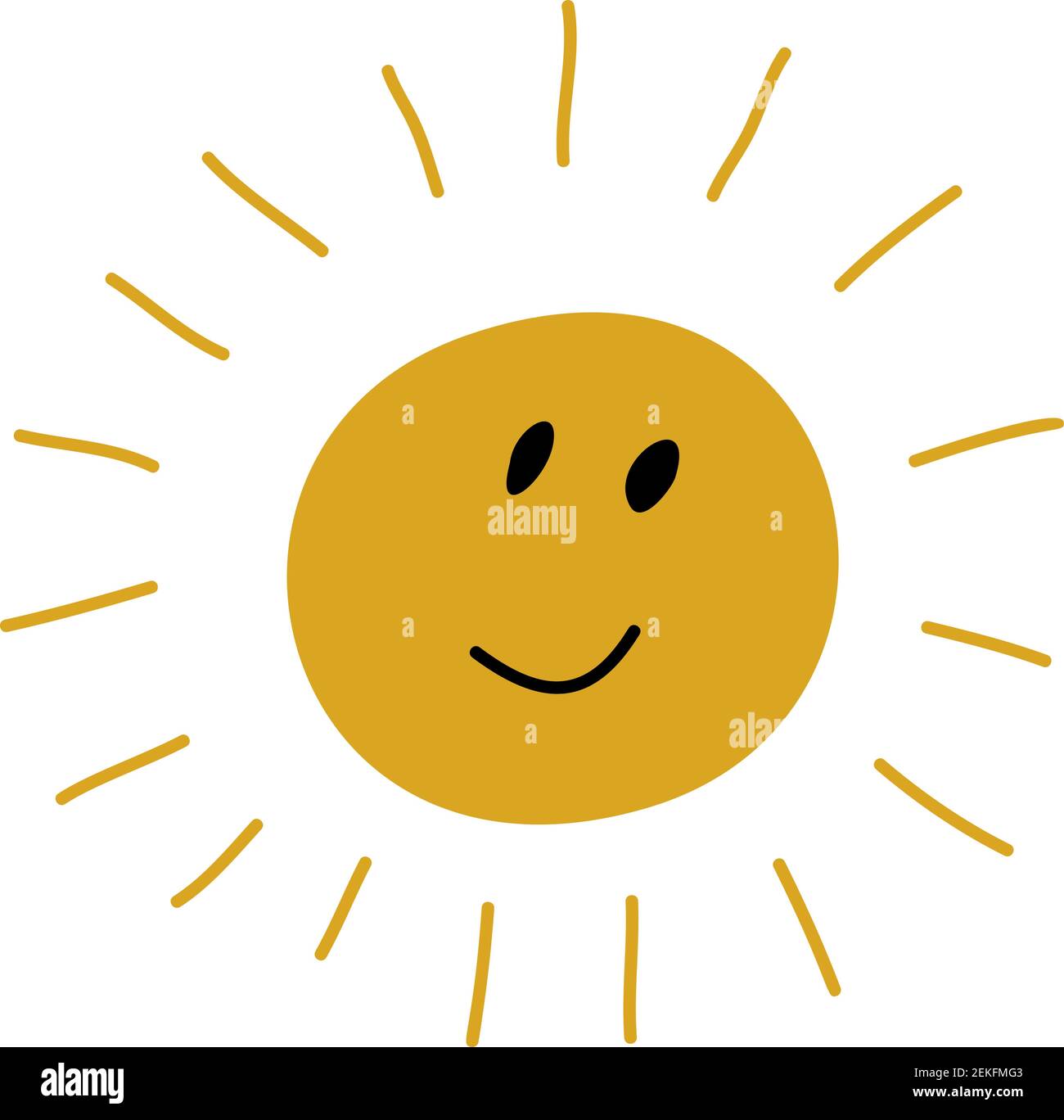 Cute Smiling Sun Icon Vector summer illustration for Kid Scandinavian Print  or Poster. Cartoon Doodle Funny Sun Face design, Baby shower greeting card  Stock Vector Image & Art - Alamy