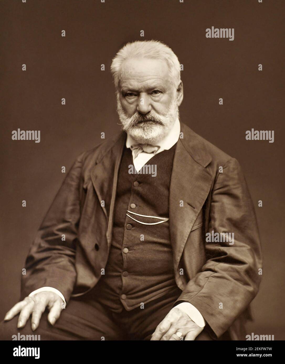 Victor Hugo. Portrait of the French poet, novelist and dramatist, Victor Marie Hugo (1802-1885). Photo by Étienne Carjat, 1876 Stock Photo