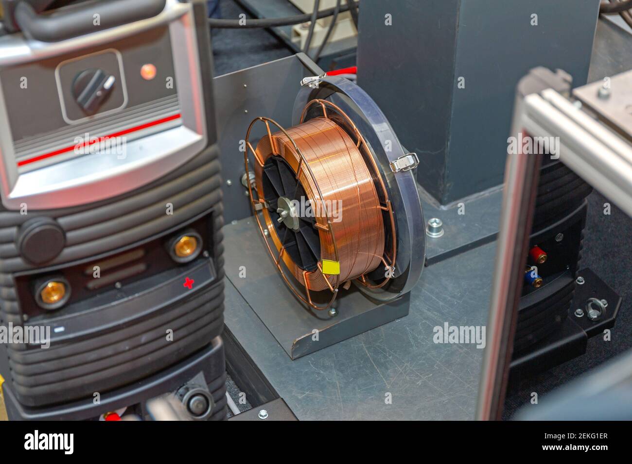 Coil of Copper Wire for Welding Process Stock Photo Alamy
