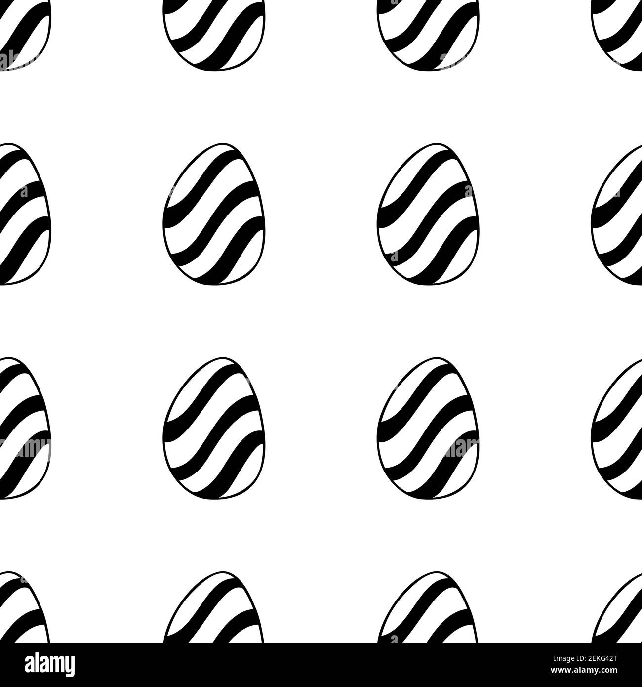 Seamless pattern made from hand drawn Easter eggs illustration. Isolated on a white background. Stock Vector