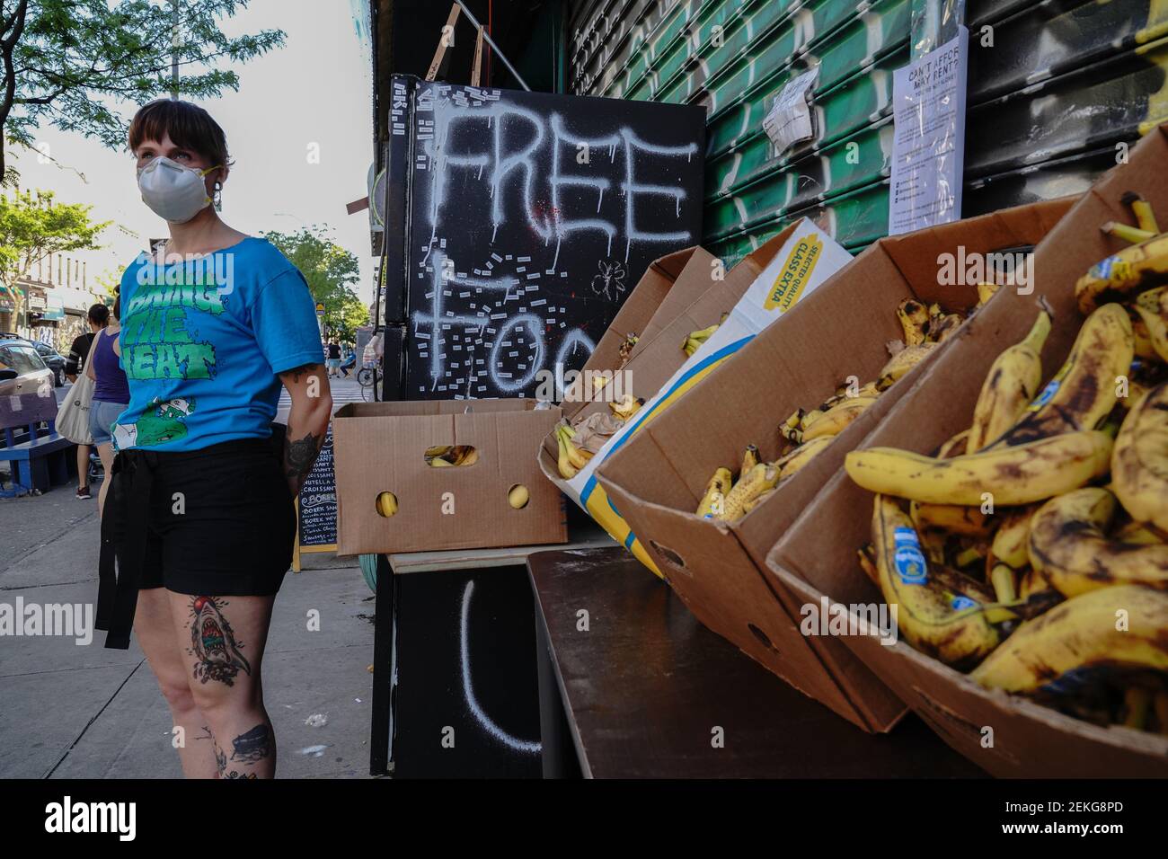 The Knickerbocker free food fridge in Brooklyn offering frozen goods